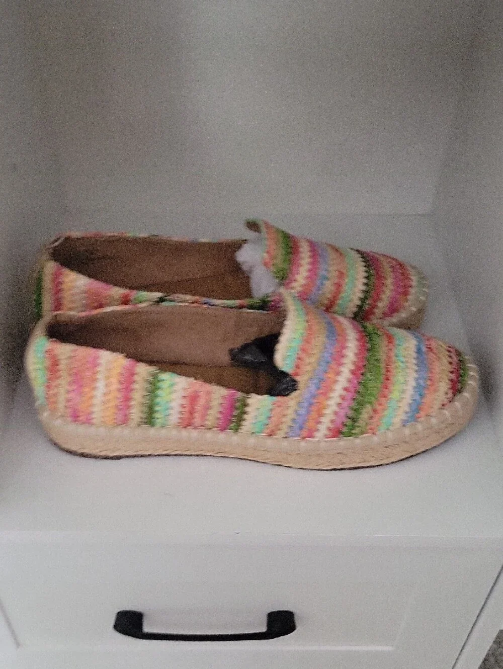 Joie Cara Raffia Espadrilles Women’s Sz 9.5 Multicolor Rainbow Flats Slip on